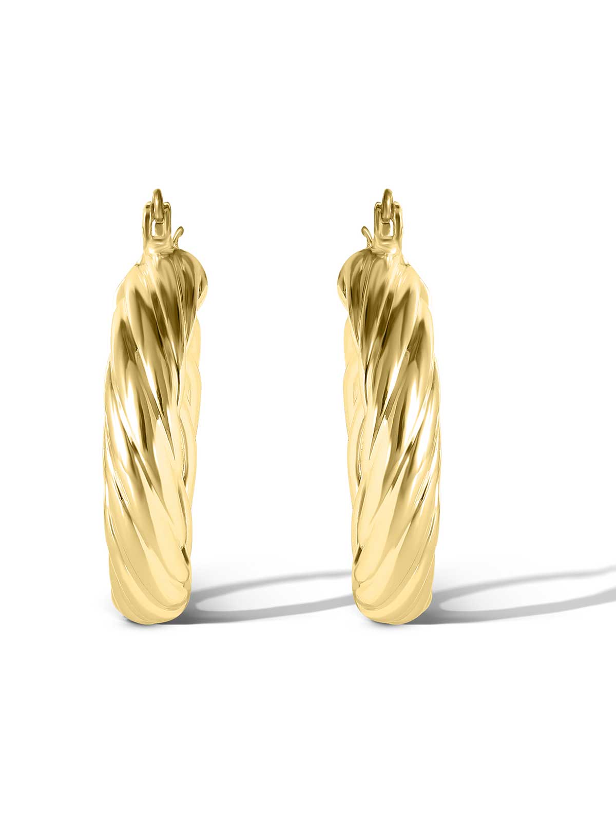Thick Twisted Hoop Earrings - Gold