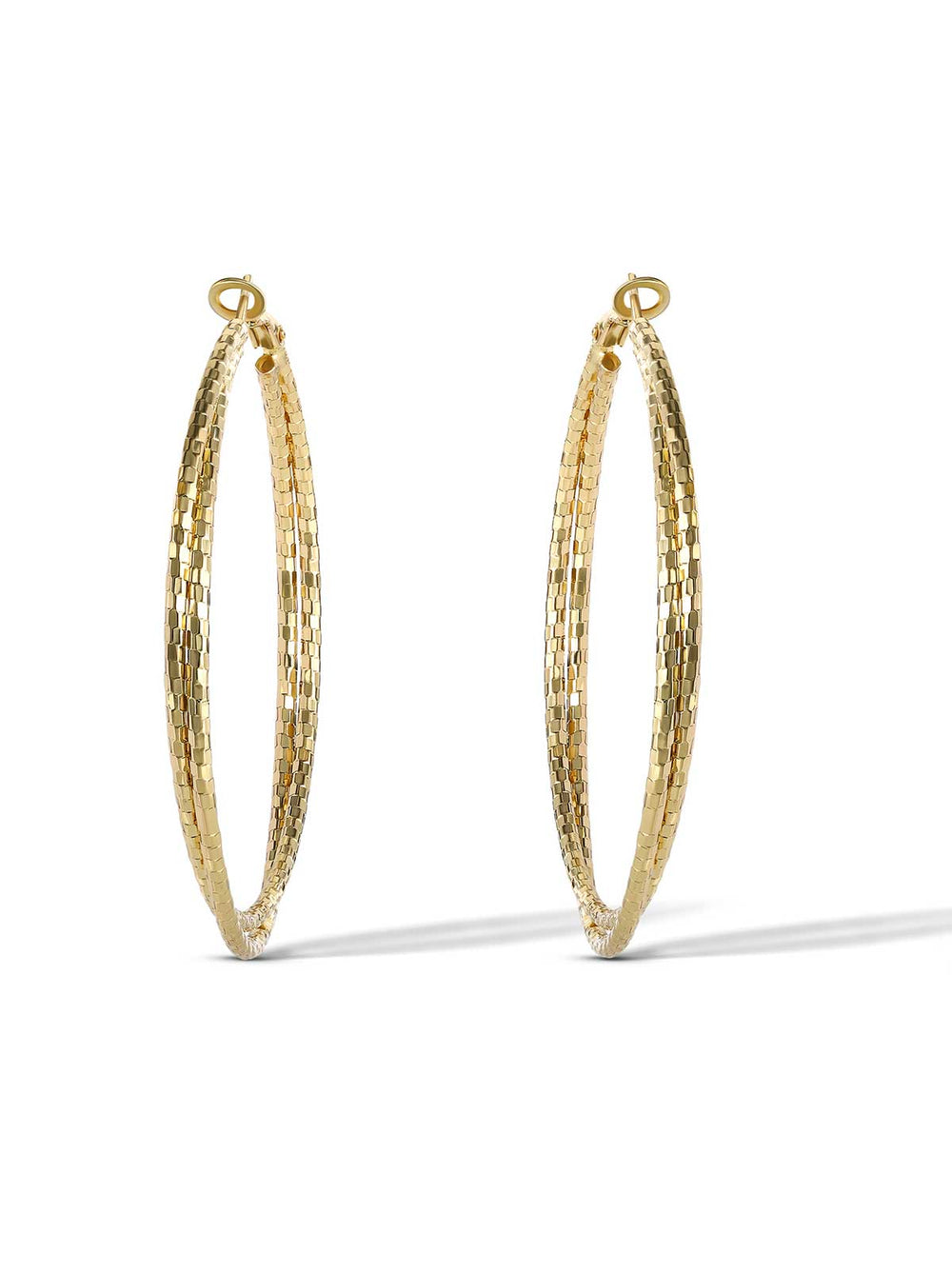 Double Hoop Faceted Earrings