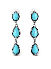 Three Stone Drop Earrings