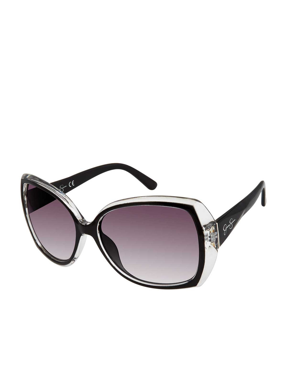Oversized Butterfly Sunglasses with Bifocal Readers - Black
