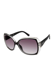 Oversized Butterfly Sunglasses with Bifocal Readers - Black
