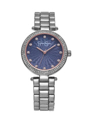 Crystal Textured Dial Bracelet Watch - Silver Tone