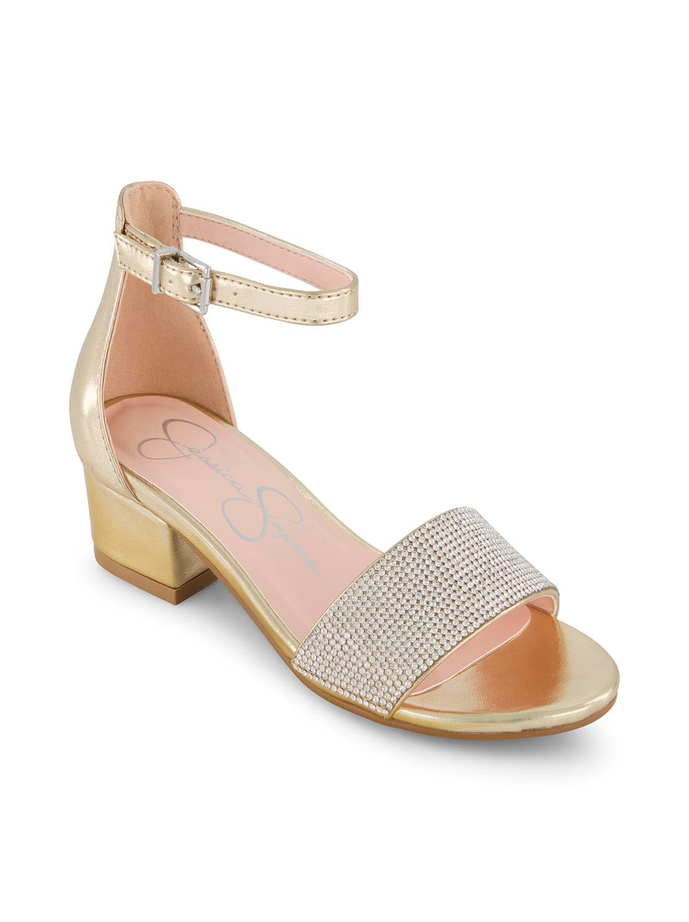 Girls' Pearl Stone Dress Heel - Gold