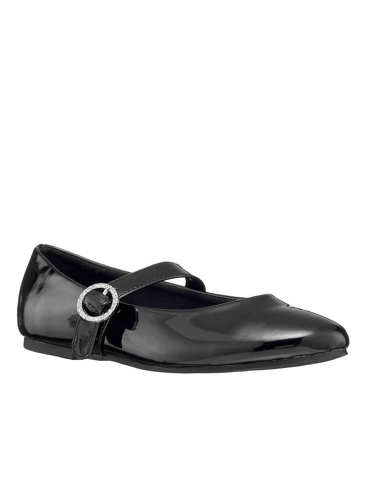 Toddler Amy Jeweled Buckle Ballet Flat - Black
