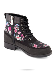 Girls' Daria Lace Moto Boot - Black