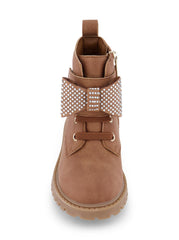 Toddler Daria Bow Moto Boot - Cognac