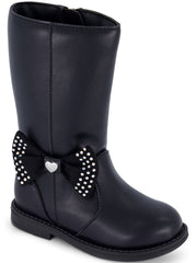 Toddler Evie Bow Tall Boot - Black