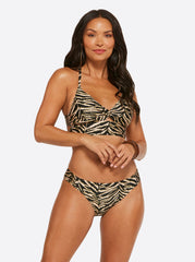 Eazy Zebra Twist Front Cami - Black Multi