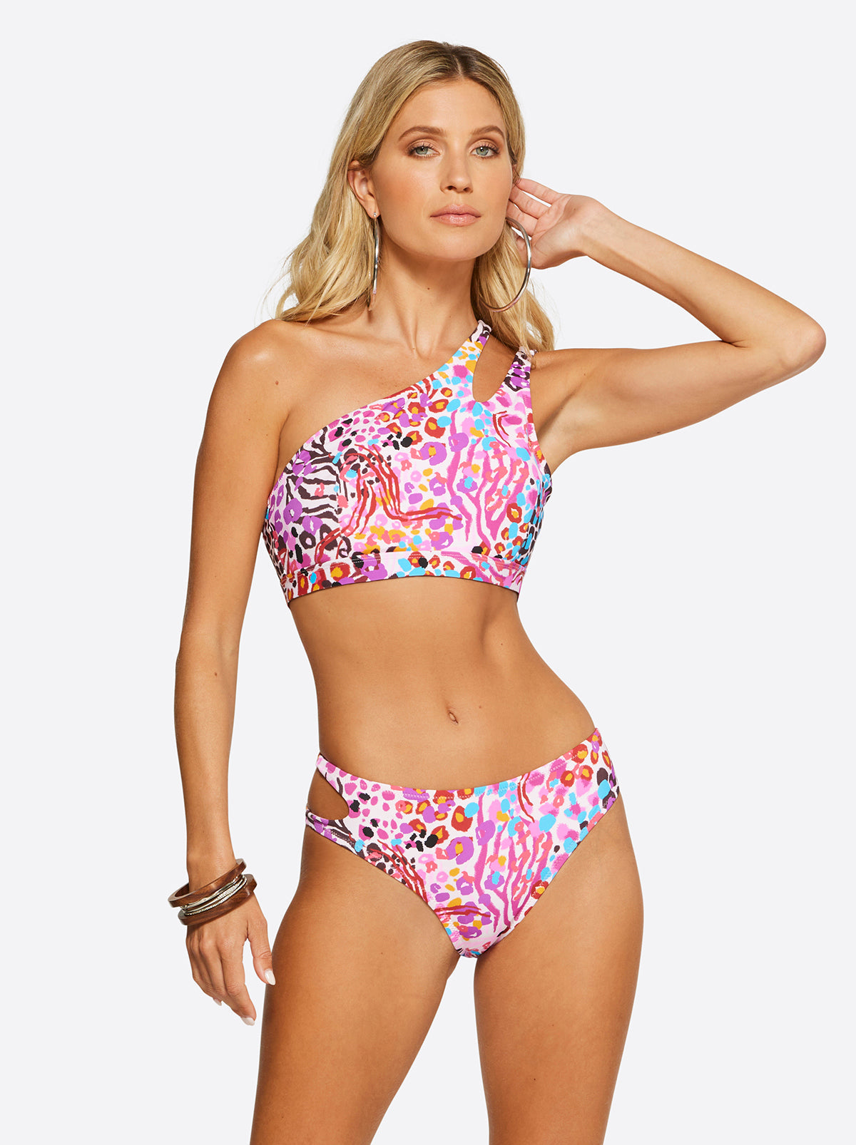 French Exit One Shoulder Top - Pink Multi