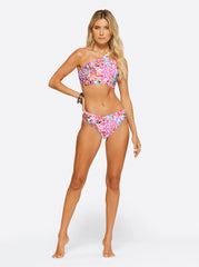 French Exit One Shoulder Top - Pink Multi