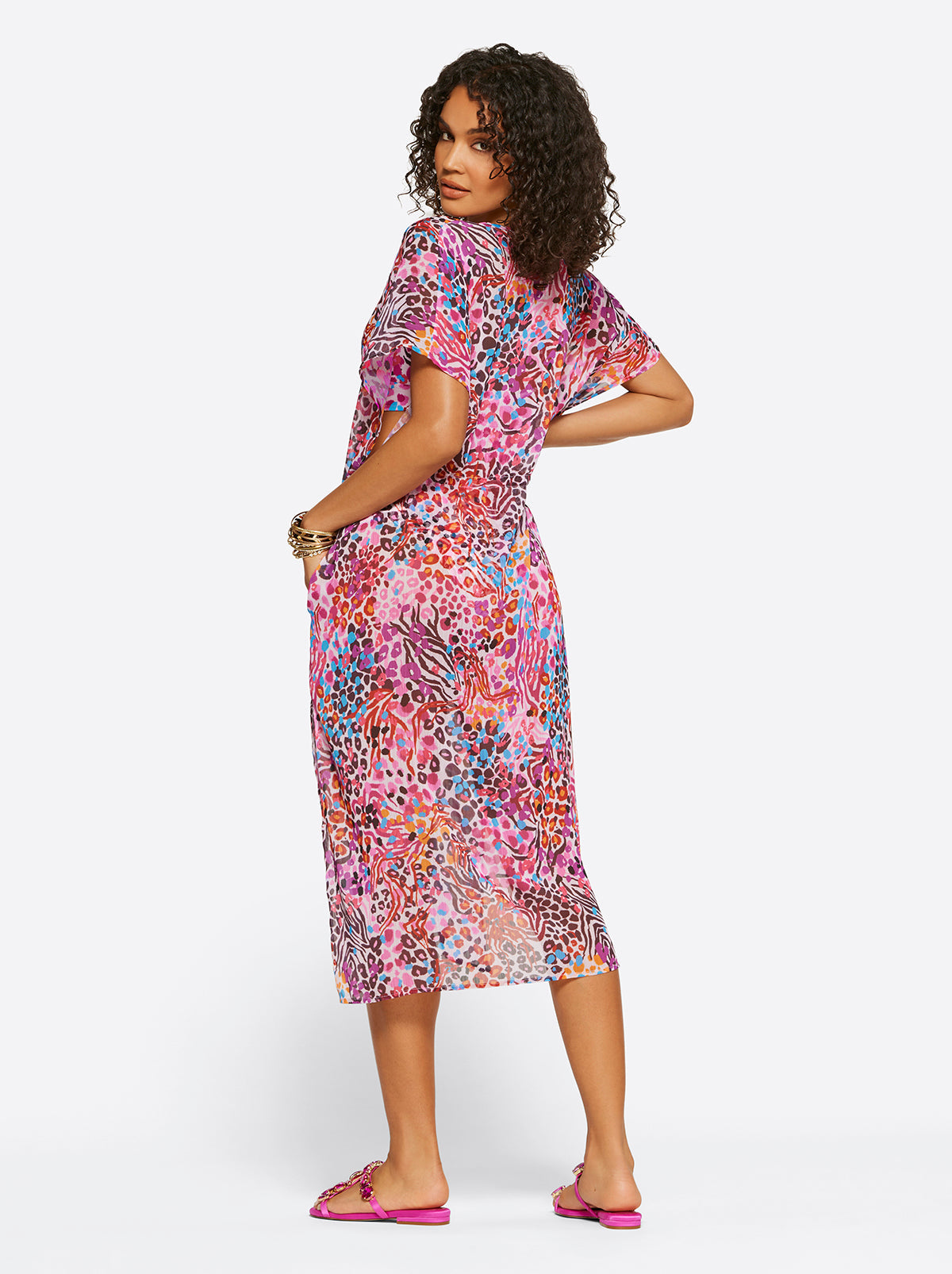 French Exit Long Swim Cover Up - Pink Multi