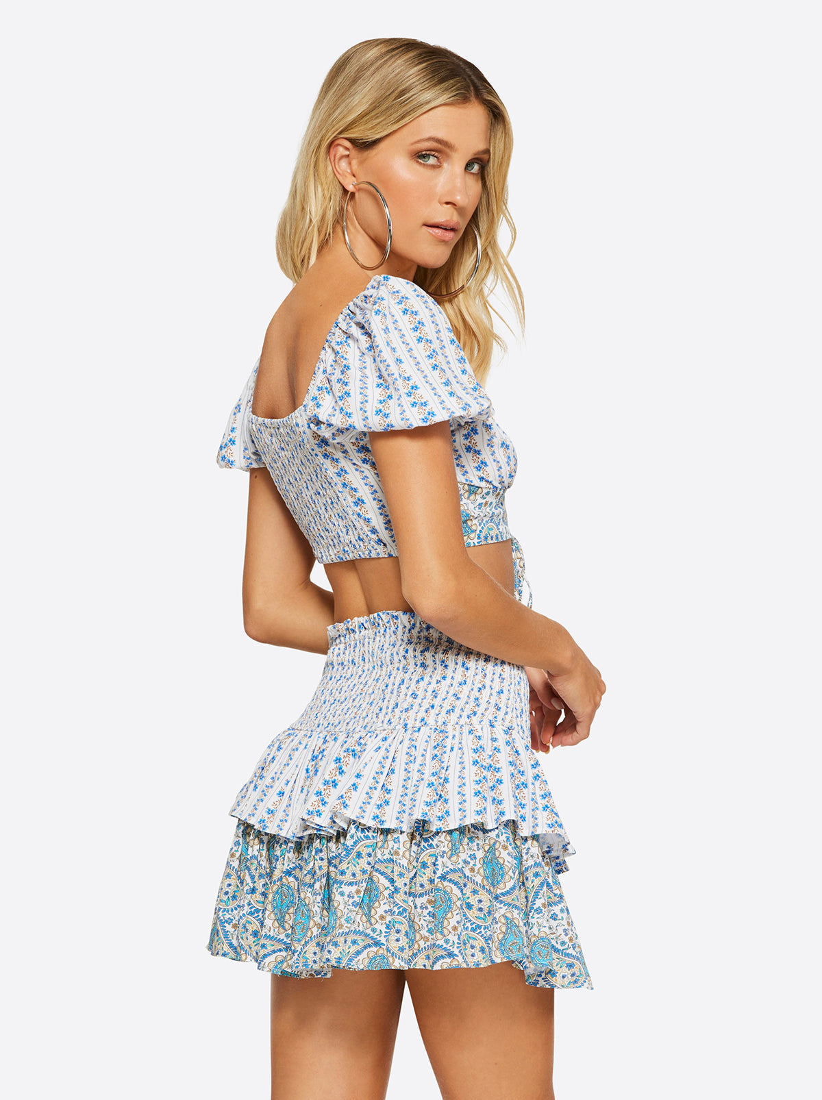 Sweetness Overload Puff Sleeve Top - White Multi