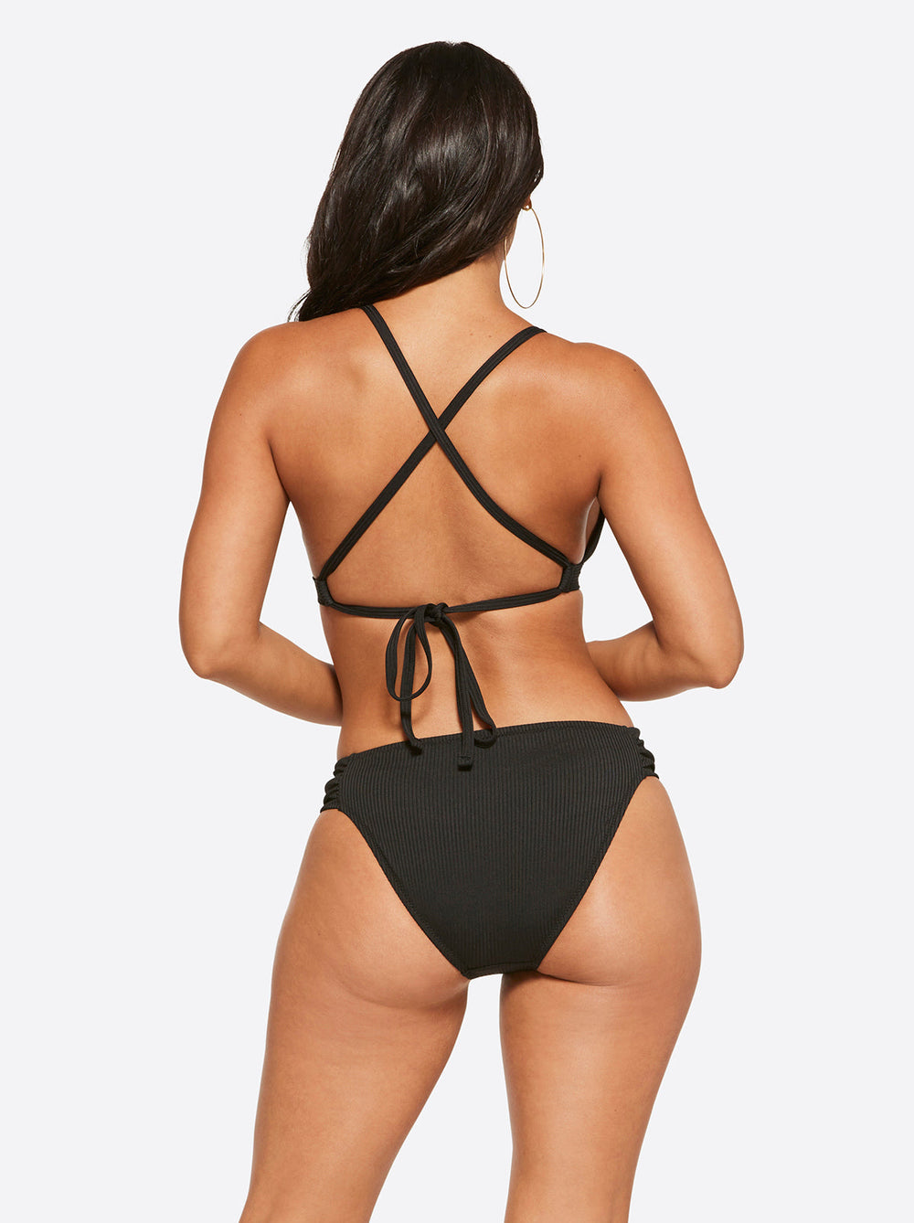 Textured Solids Full Support Triangle Bra - Black