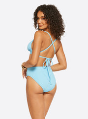 Textured Solids Full Support Triangle Bra - Sky