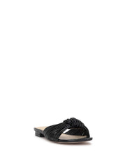 Dydra Knotted Flat Sandal - Black