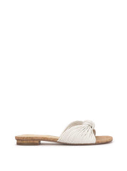 Dydra Knotted Flat Sandal - White