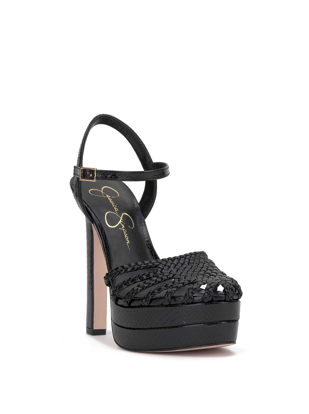 Inaia Braided Platform Sandal - Black