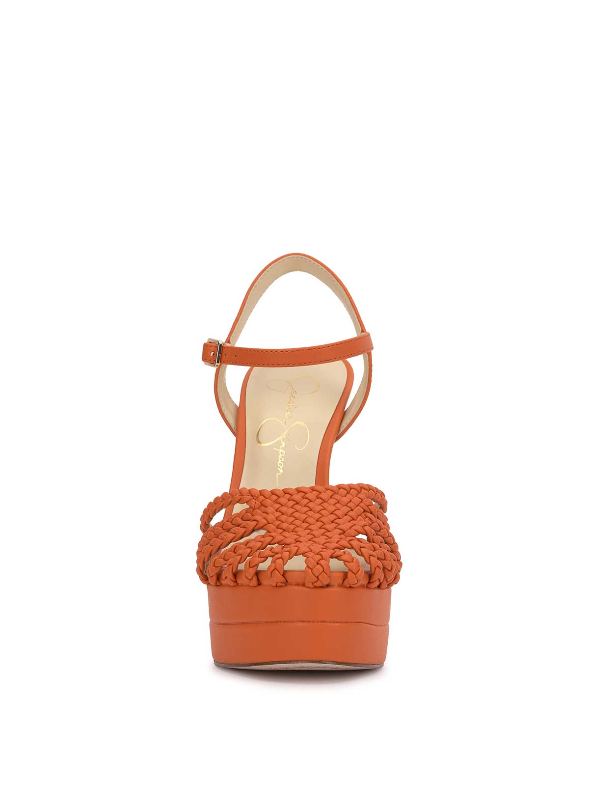 Inaia Braided Platform Sandal - Tangerine
