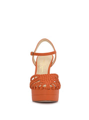 Inaia Braided Platform Sandal - Tangerine
