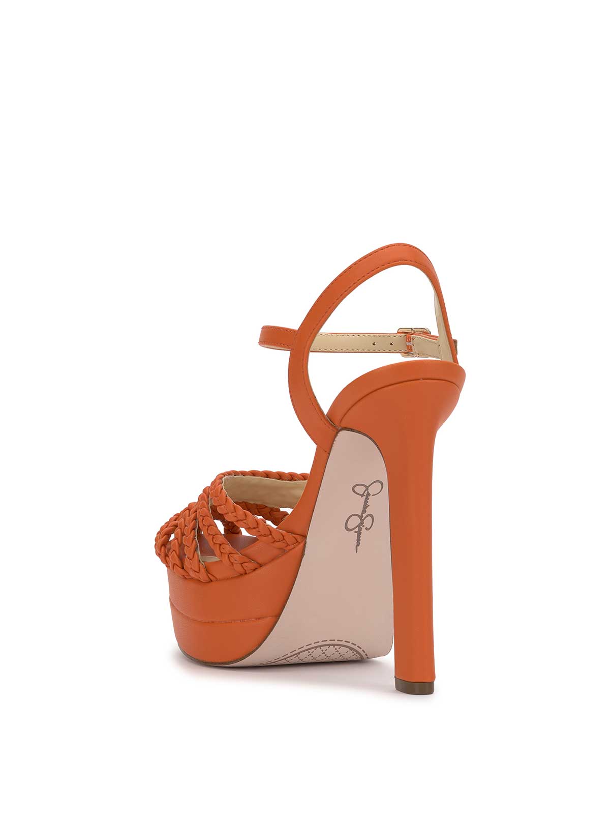Inaia Braided Platform Sandal - Tangerine