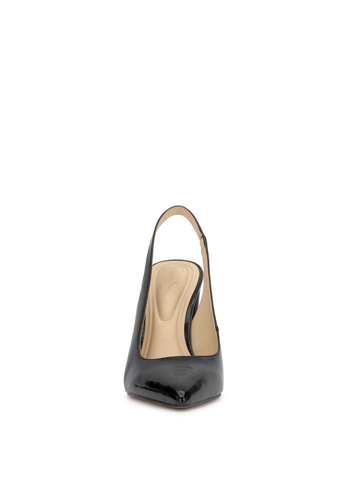 Noula Slingback Pointed Toe Pump - Black Patent