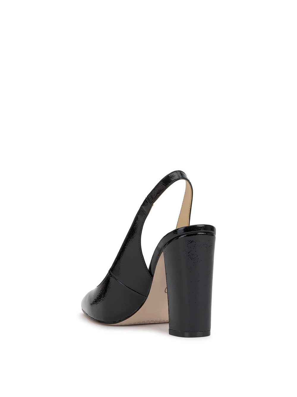 Noula Slingback Pointed Toe Pump - Black Patent