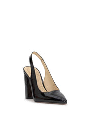 Noula Slingback Pointed Toe Pump - Black Patent