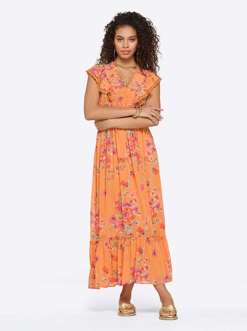 Phillipa Maxi Dress - Watercolor Roses