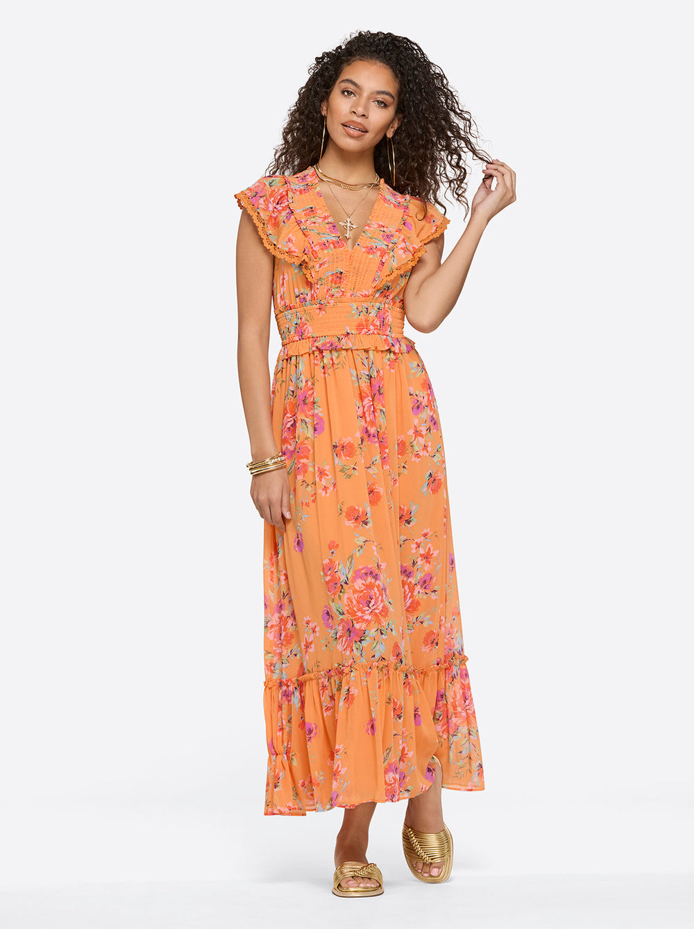 Phillipa Maxi Dress - Watercolor Roses
