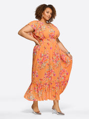 Althea Maxi Dress - Watercolor Roses