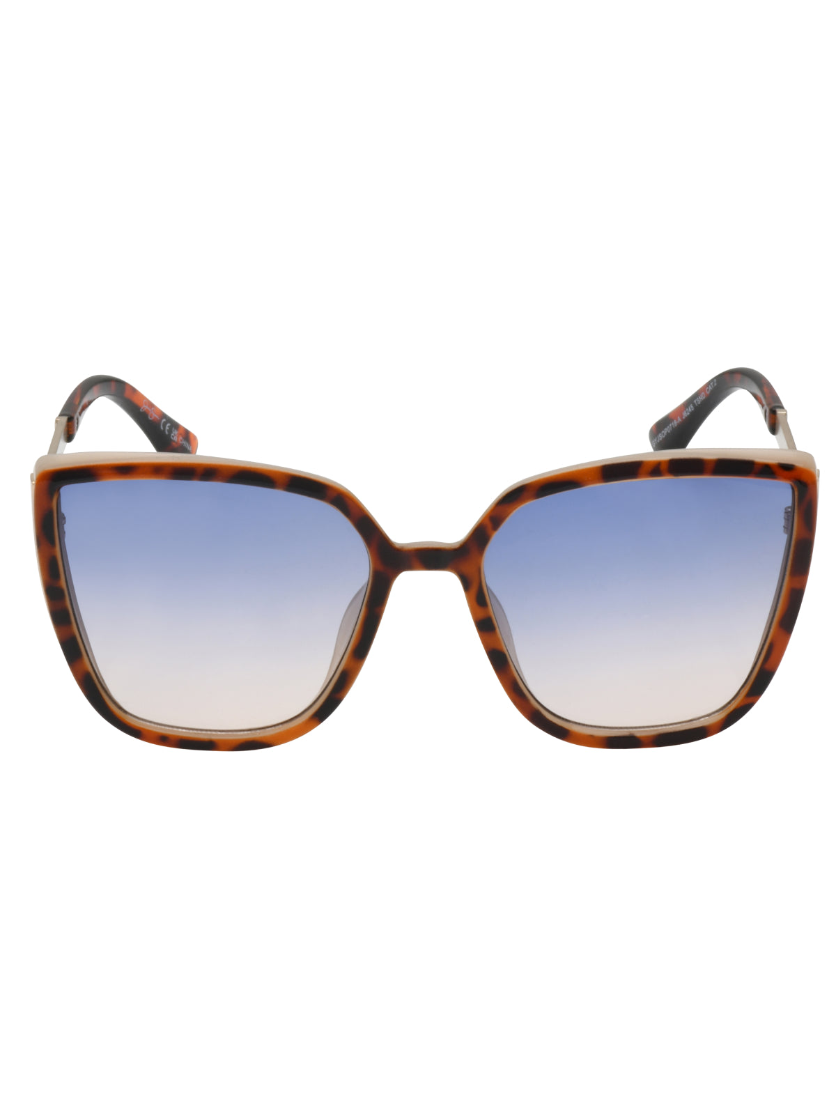 Cat Eye Sunglasses with Metal Temple - Tortoise
