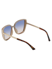 Cat Eye Sunglasses with Metal Temple - Tortoise