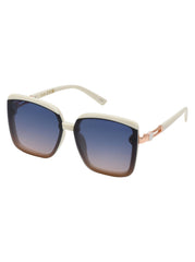 Oversized Fashionable Square Sunglasses - Cream