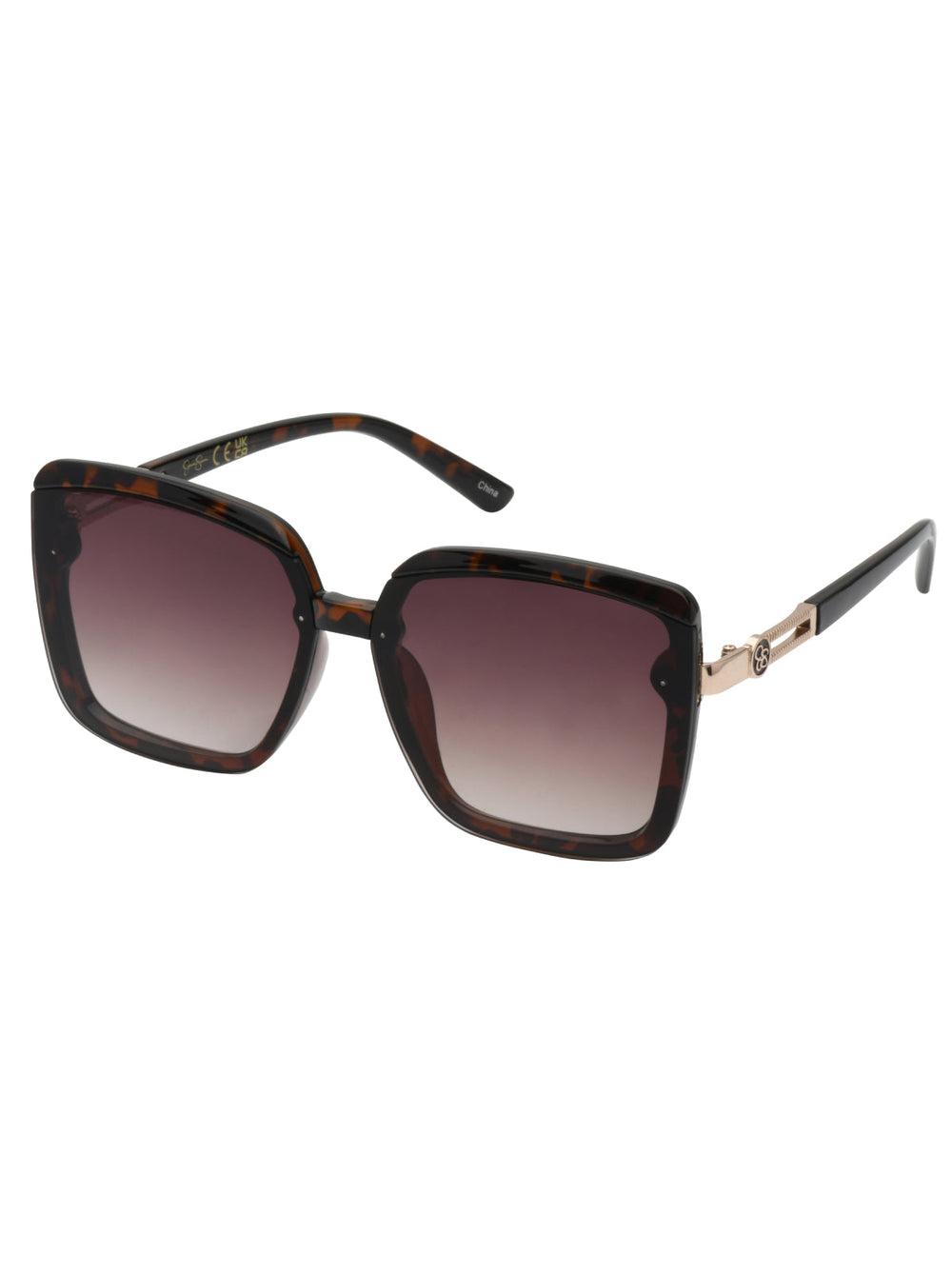 Oversized Fashionable Square Sunglasses - Tortoise