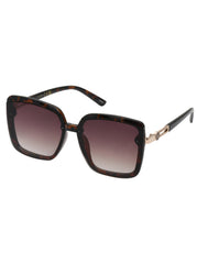 Oversized Fashionable Square Sunglasses - Tortoise