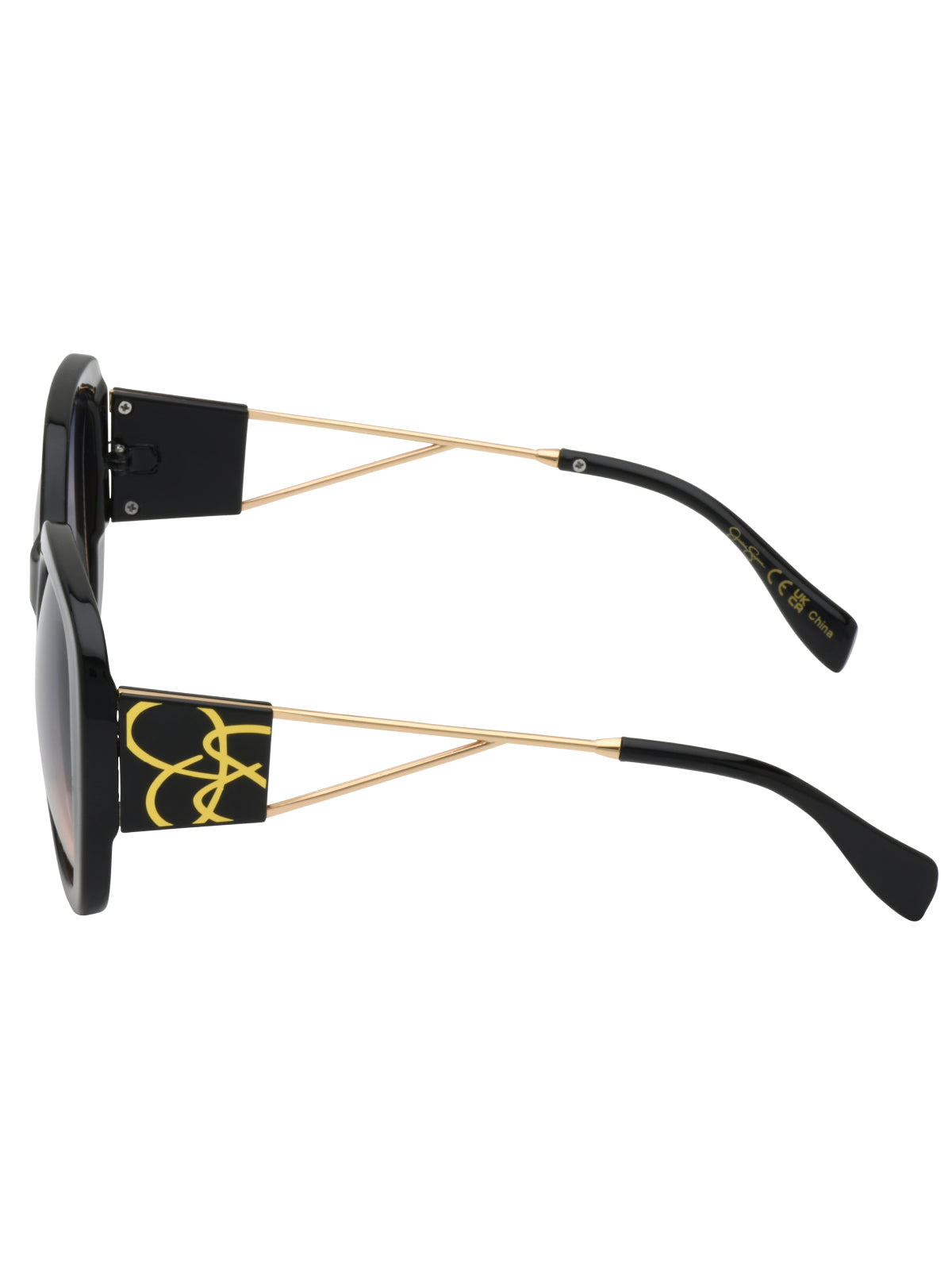 Oversized Oval Sunglasses - Black