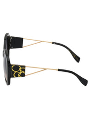 Oversized Oval Sunglasses - Black