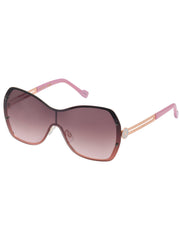 Frameless Metal Shield Sunglasses - Rose Gold & Rose