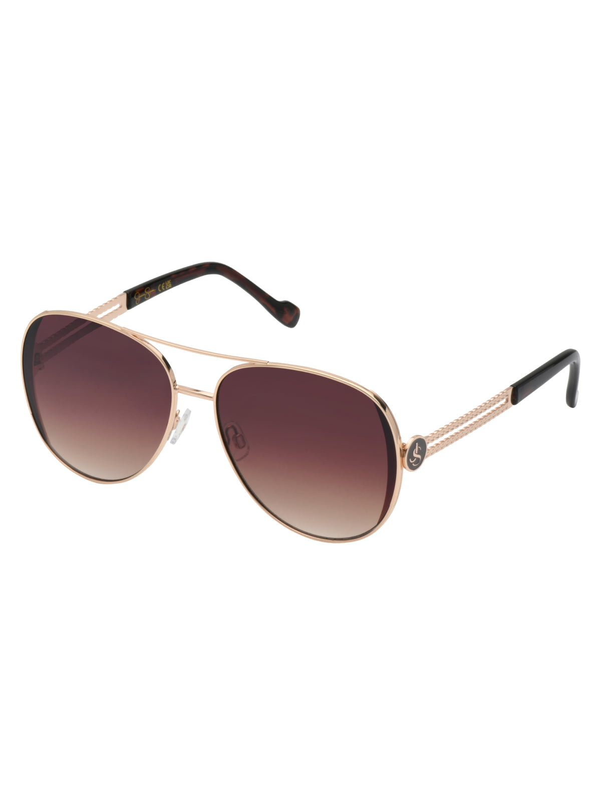 Stylish Metal Aviator Sunglasses - Gold & Tortoise
