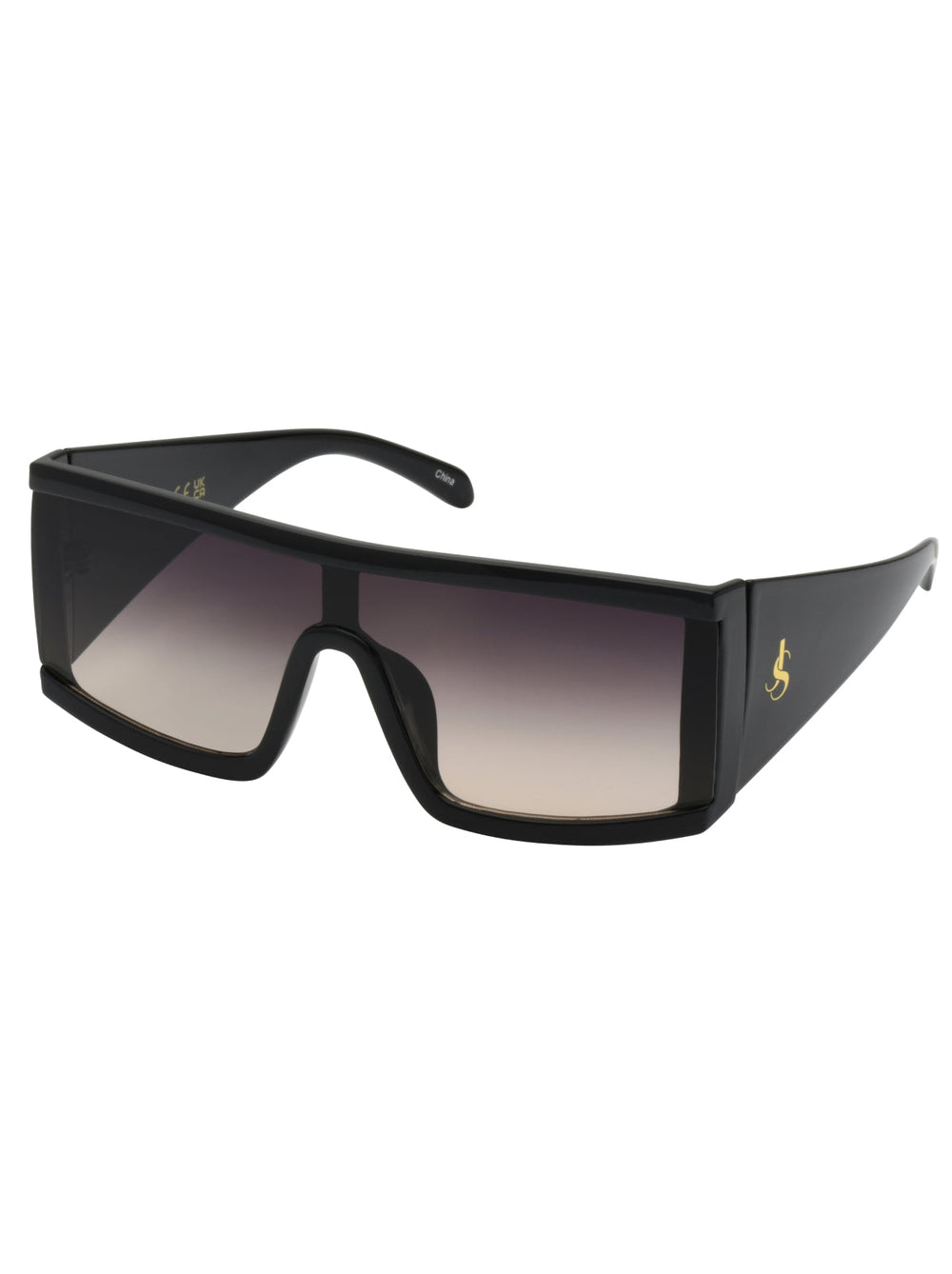 Modern Square Shield Sunglasses - Black
