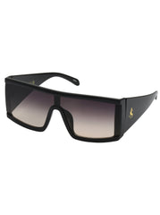 Modern Square Shield Sunglasses - Black