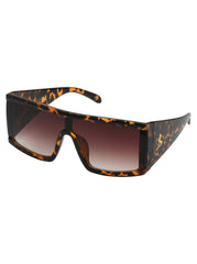 Modern Square Shield Sunglasses - Tortoise