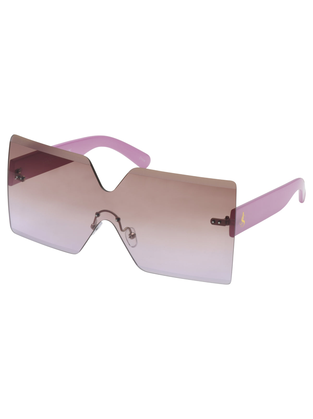 Frameless Shield Sunglasses - Mauve