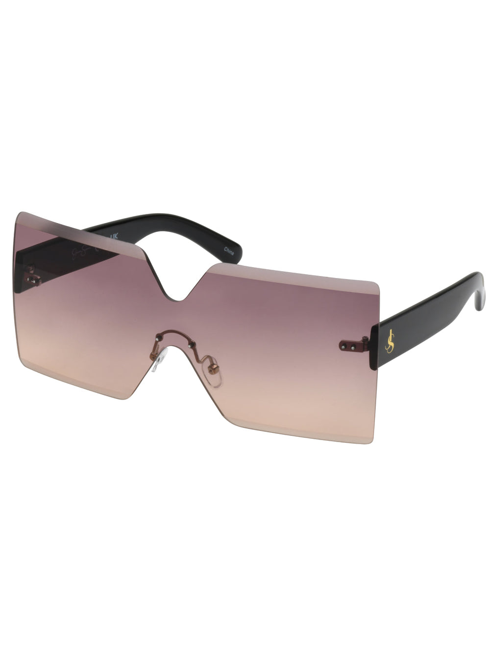 Frameless Shield Sunglasses - Black