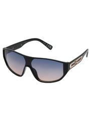 Wrap-Around Shield Sunglasses - Black