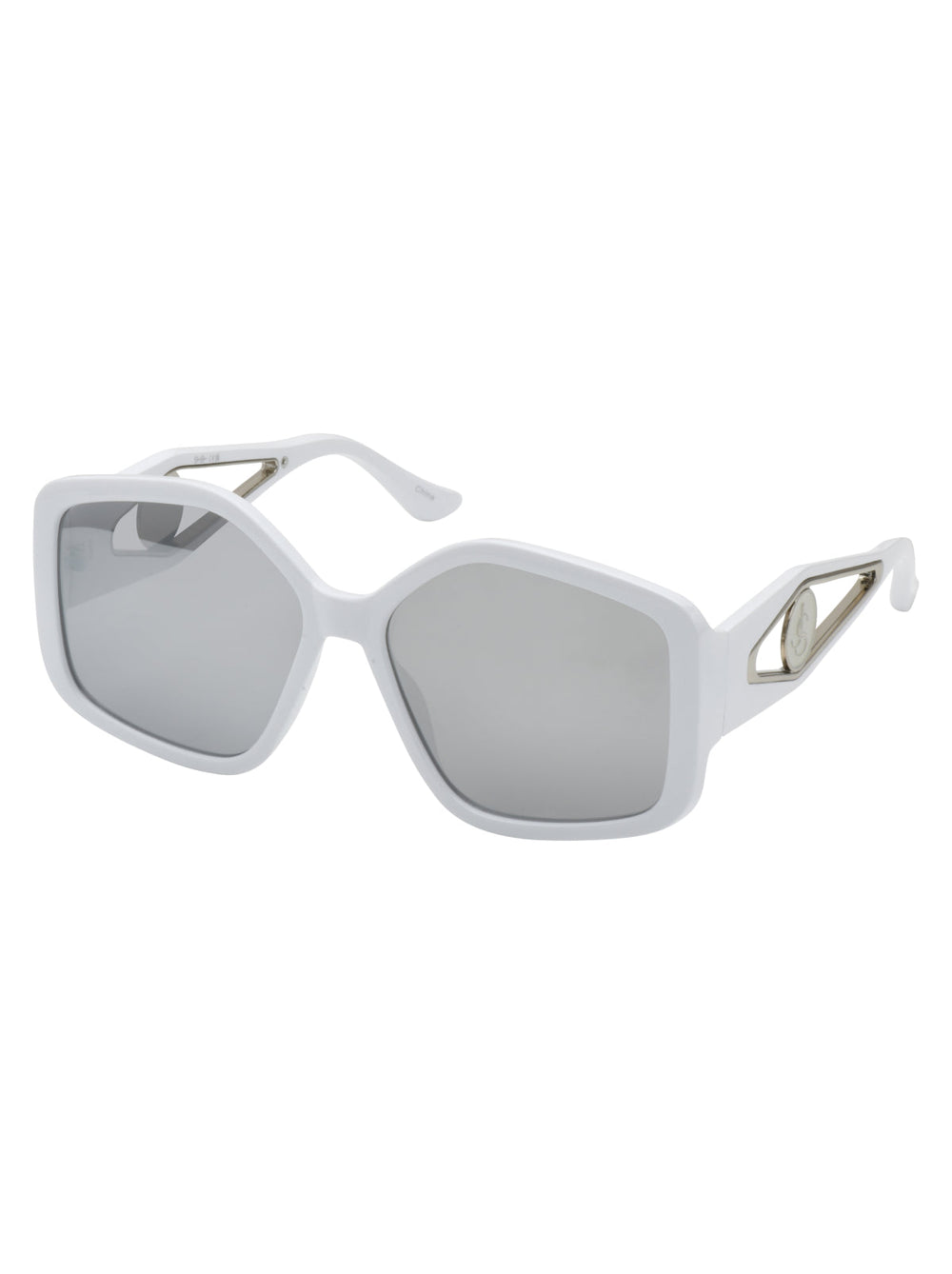 Oversized Geometric Sunglasses - White