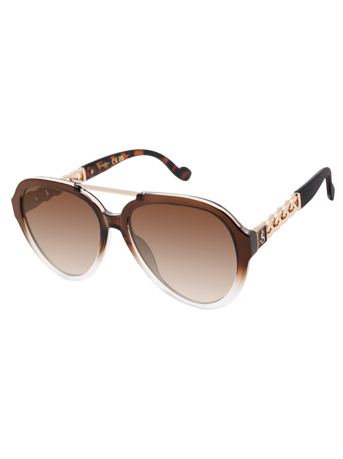 Modern Aviator Sunglasses - Brown Fade