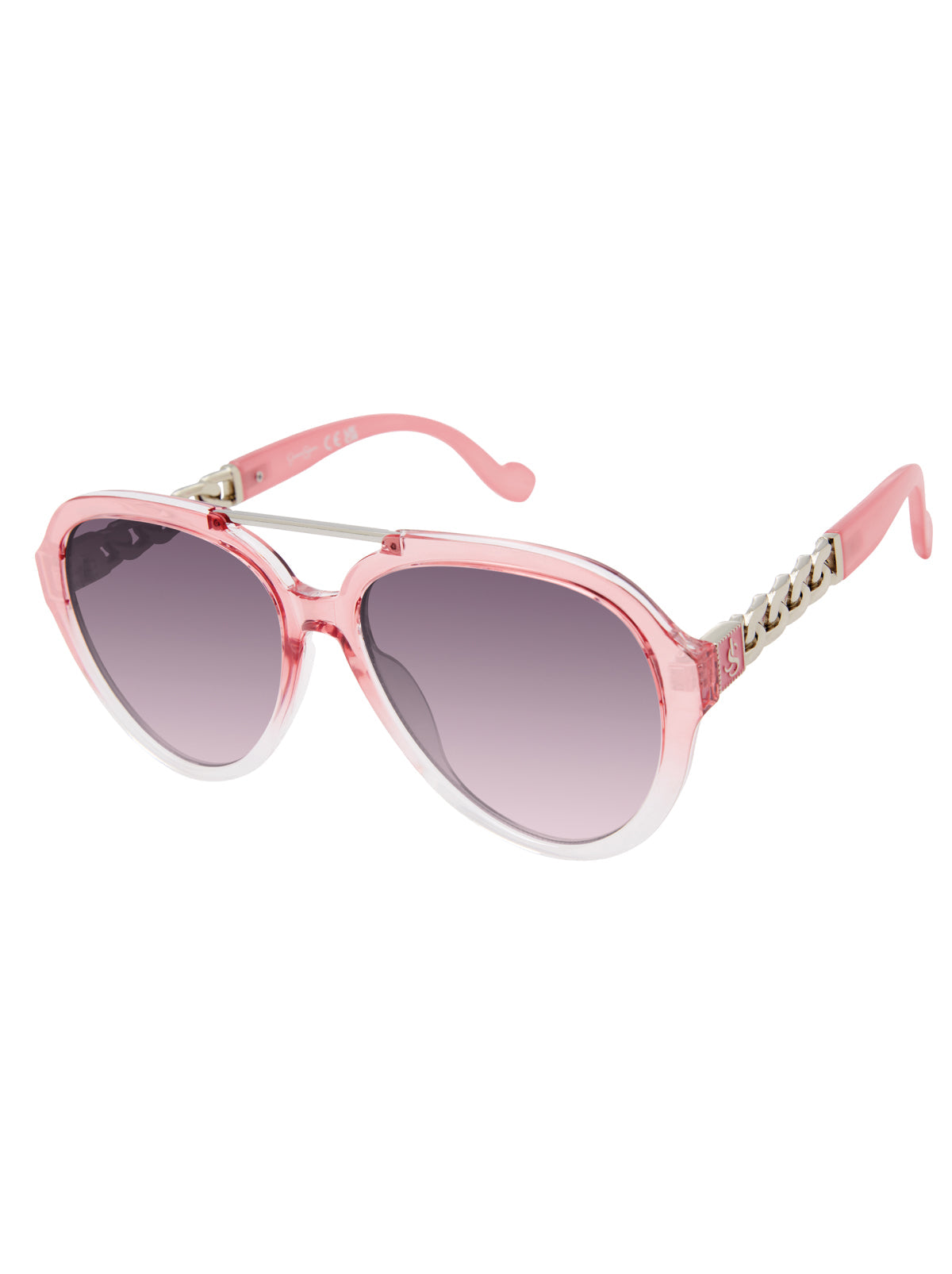 Modern Aviator Sunglasses - Cream to Pink Fade