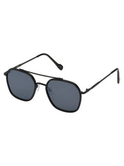 Square Metal Aviator Pilot Sunglasses - Black
