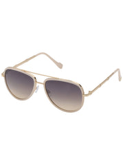 Modern Metal Aviator Sunglasses - Gold & Cream